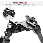 shoXx Zweibein Bipod 17-25cm Carbon Fiber schwenkbar Picatinny-Schiene mit QD breiter Stand 